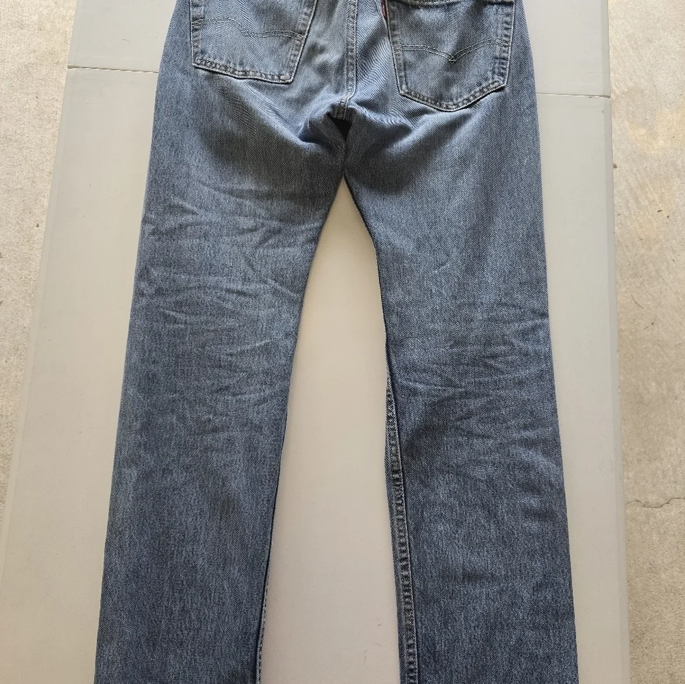Levi's 505 Jeans Mens 33X32 Black Lighg Wash Mid Rise Stretch Logo Straight